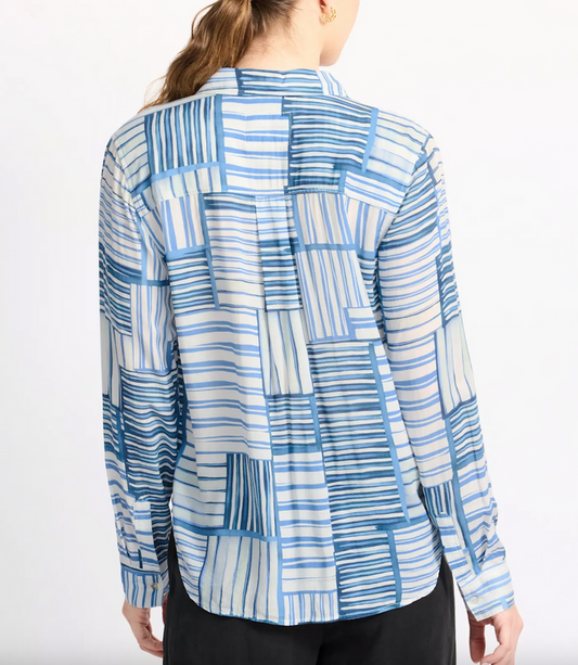 Josephine Shirt - Marine Mixed Stripe