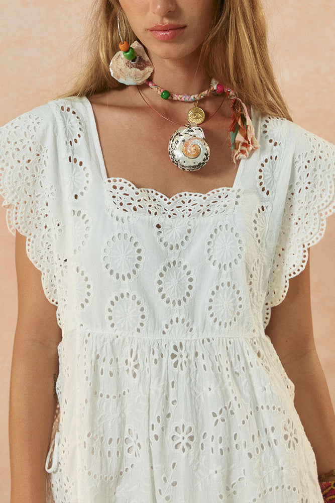 Yaya Lace Kaftan - Antique White