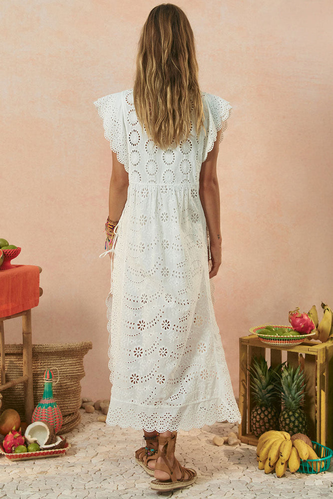 Yaya Lace Kaftan - Antique White