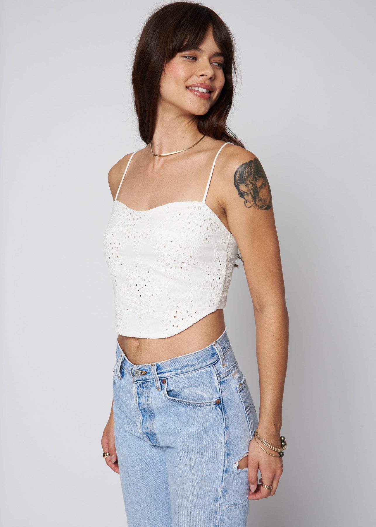 The Eyelit Le Corset Top - White