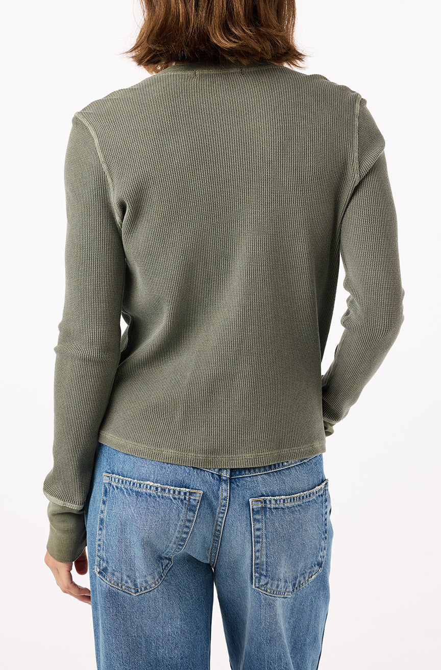Thermal Henley Tee - Tea Leaf