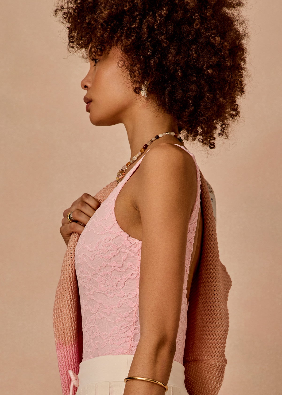 Pointe Lace Bodysuit - Ballet Pink