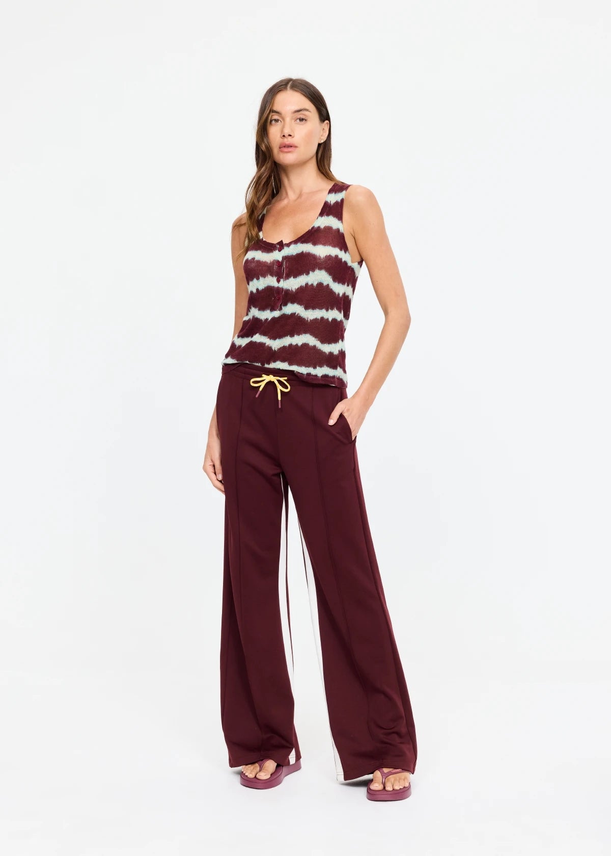 Marnie Wide Leg Pant - Bordeaux