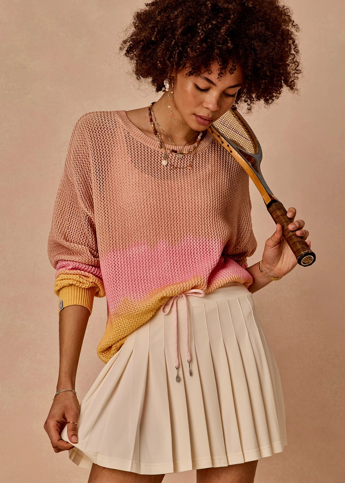 Cadiz Pleated Skirt - Cream