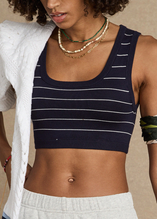 Astra Solange Knit Crop Top Knit - Stripe