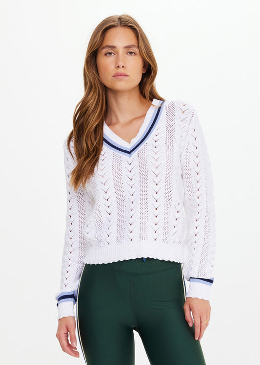 The Citta Sonny V Neck Sweater - White