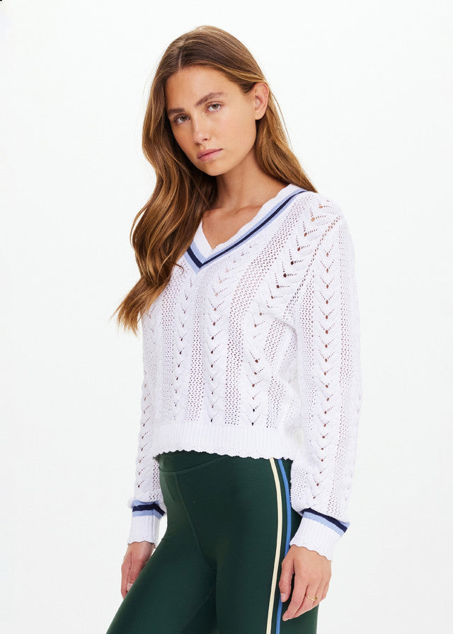 The Citta Sonny V Neck Sweater - White