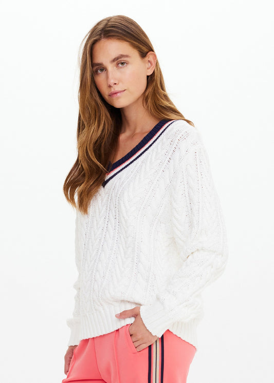 Espada Louie V-Neck Sweater - Creme