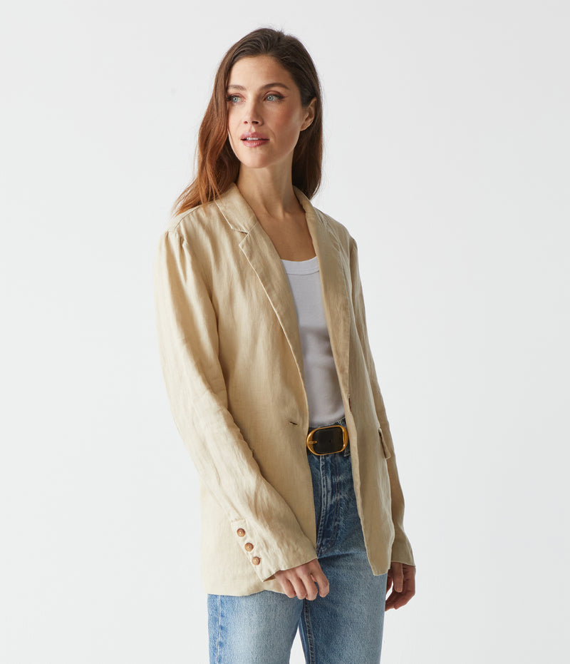 Lottie Linen Blazer - Natural