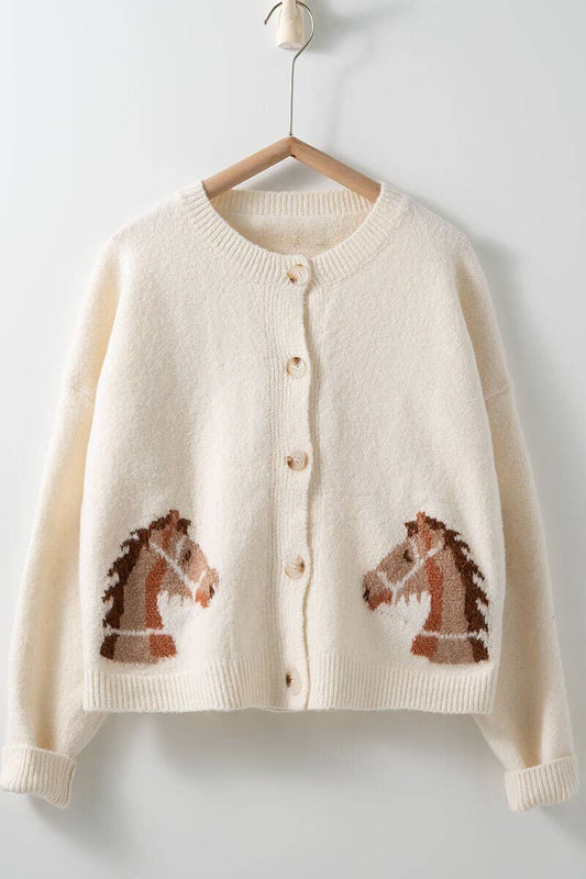 Horse Cardigan - Cream