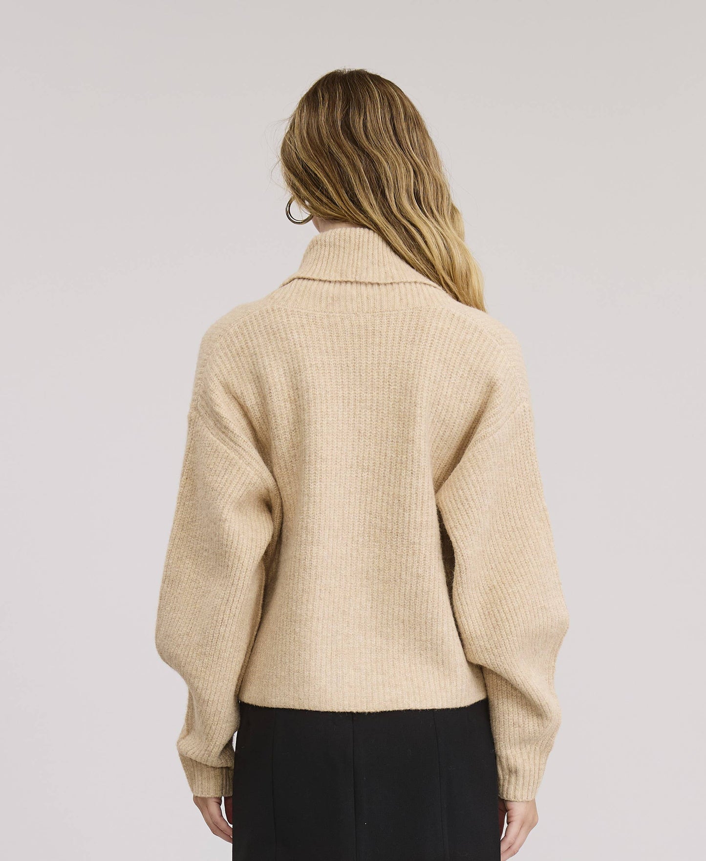 Leina Roll Collar Sweater Cardigan