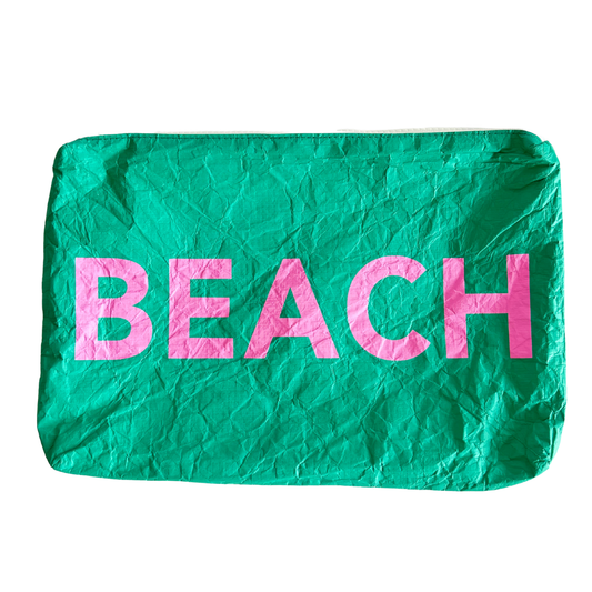 BEACH - Water Resistant Tyvek Printed Pouch