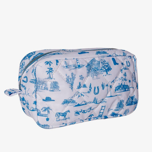 Western Toile Cosmetic Travel Bag