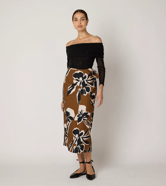 Camilla Midi Skirt - Smoked Clover