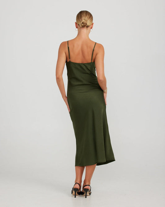 Rafaela Midi Dress - Dark Olive