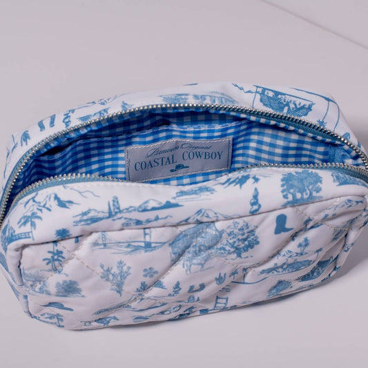 Western Toile Cosmetic Travel Bag