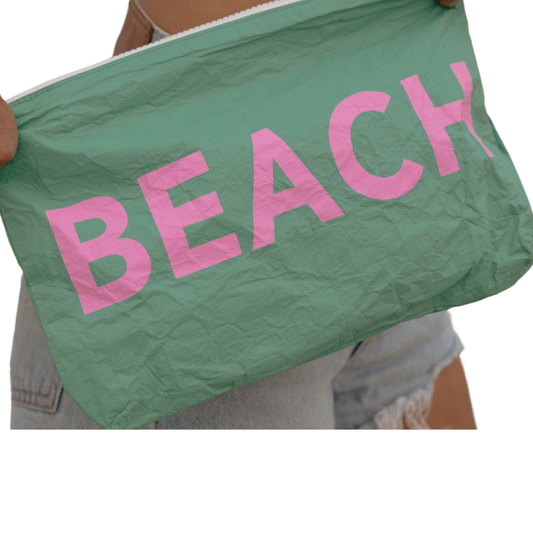 BEACH - Water Resistant Tyvek Printed Pouch