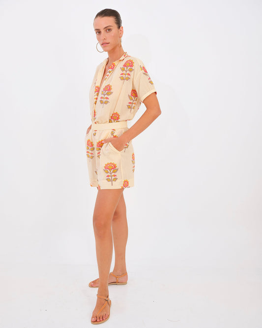 Belle Short - Peach Floral