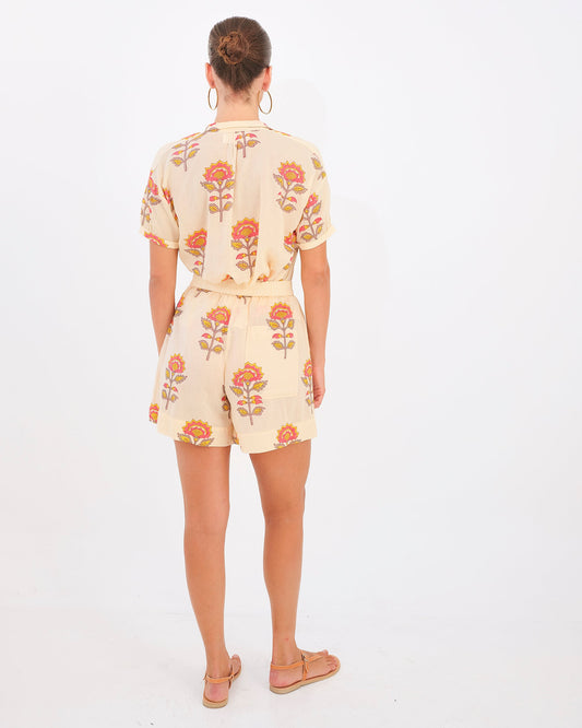 Belle Short - Peach Floral