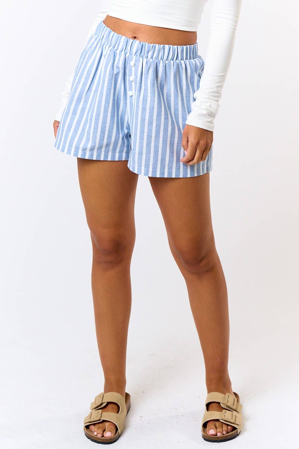 STRIPED BOXER SHORTS - BLUE