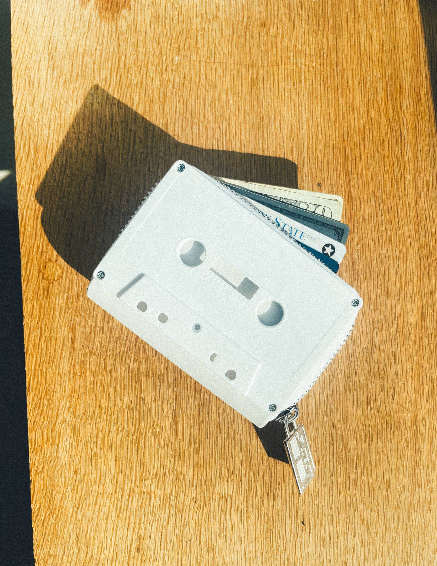 Retro Cassette Tape Wallet - White