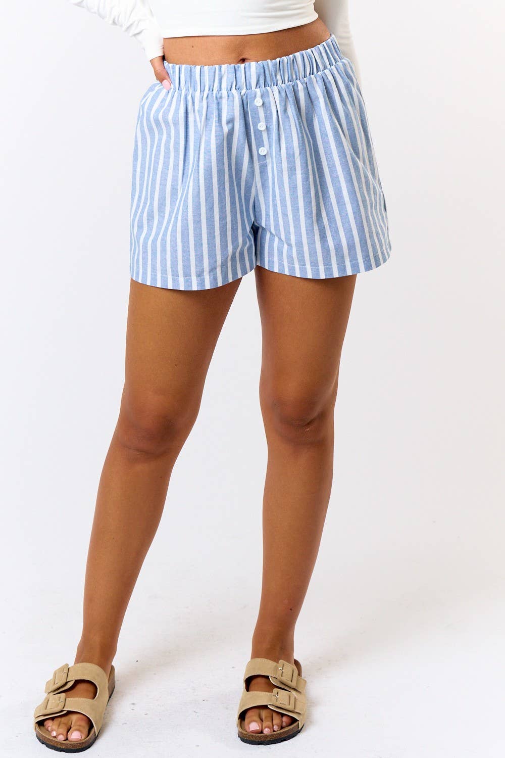 STRIPED BOXER SHORTS - BLUE