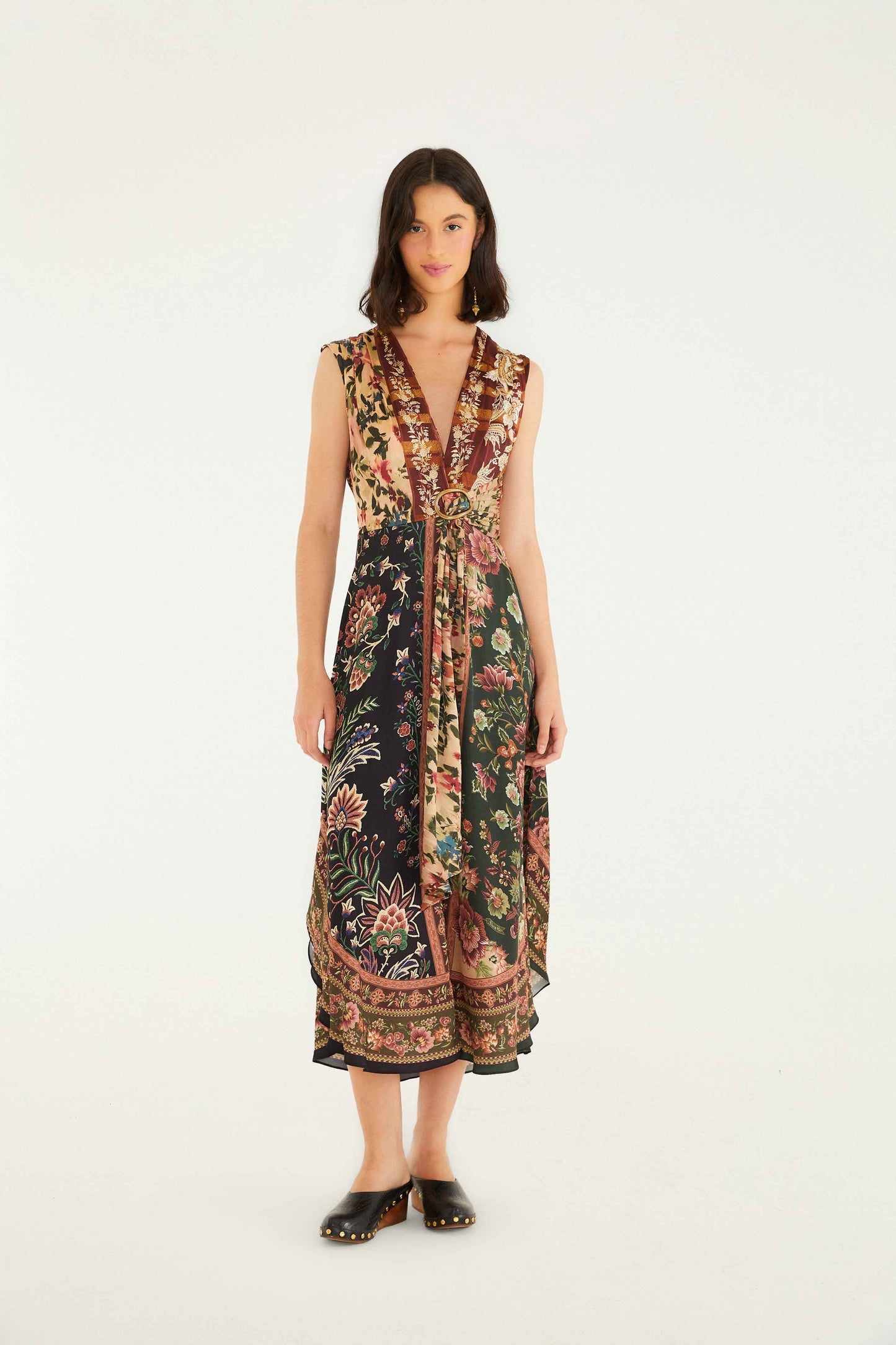 Viscose Sleeveless Maxi Dress - Winter Garden Mix