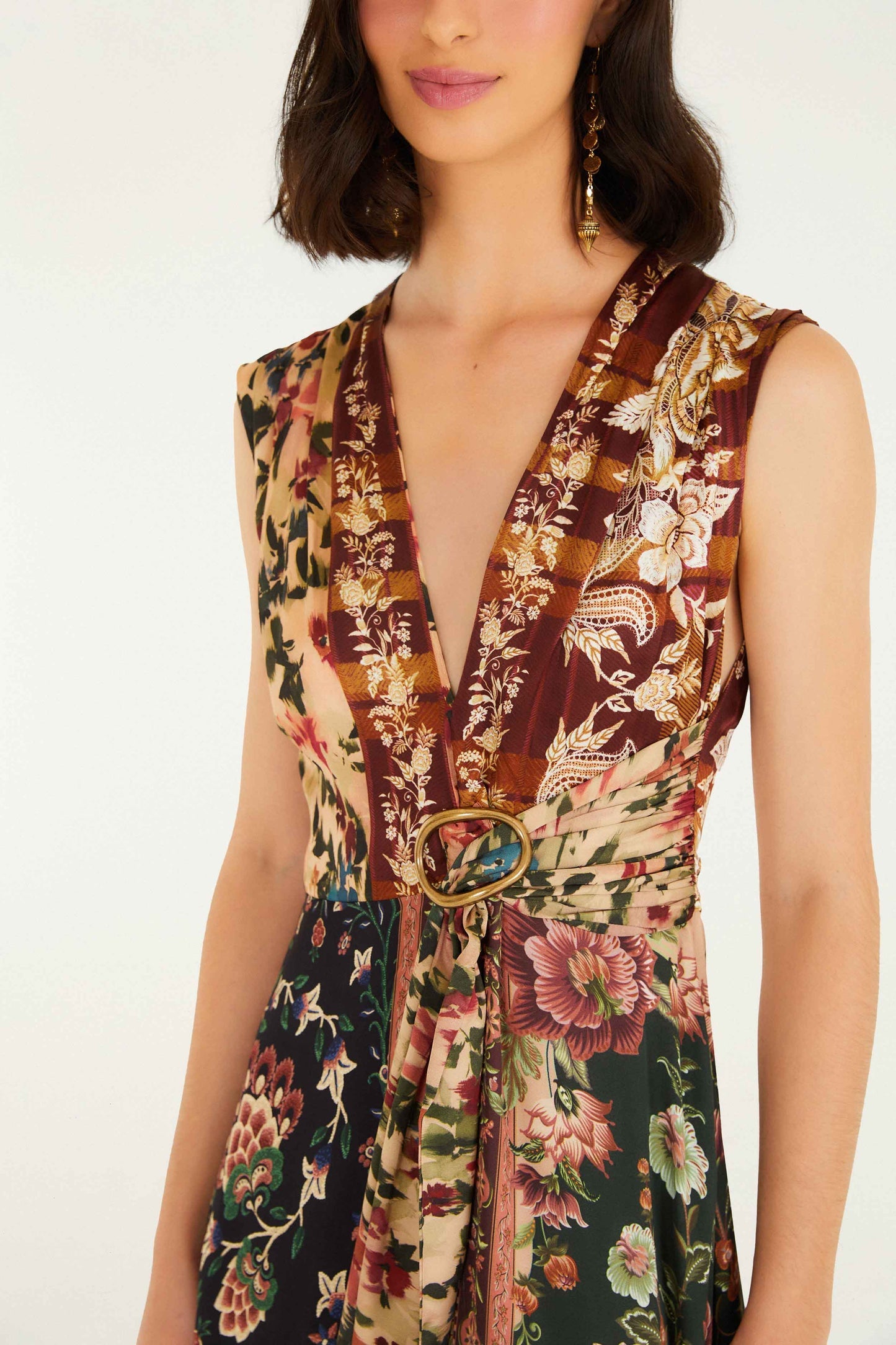 Viscose Sleeveless Maxi Dress - Winter Garden Mix