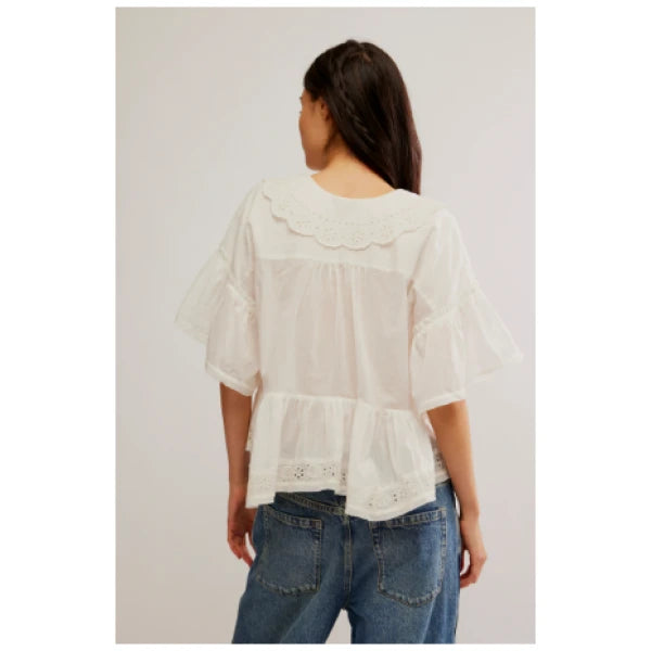 Elle Cutwork Top - Optic White