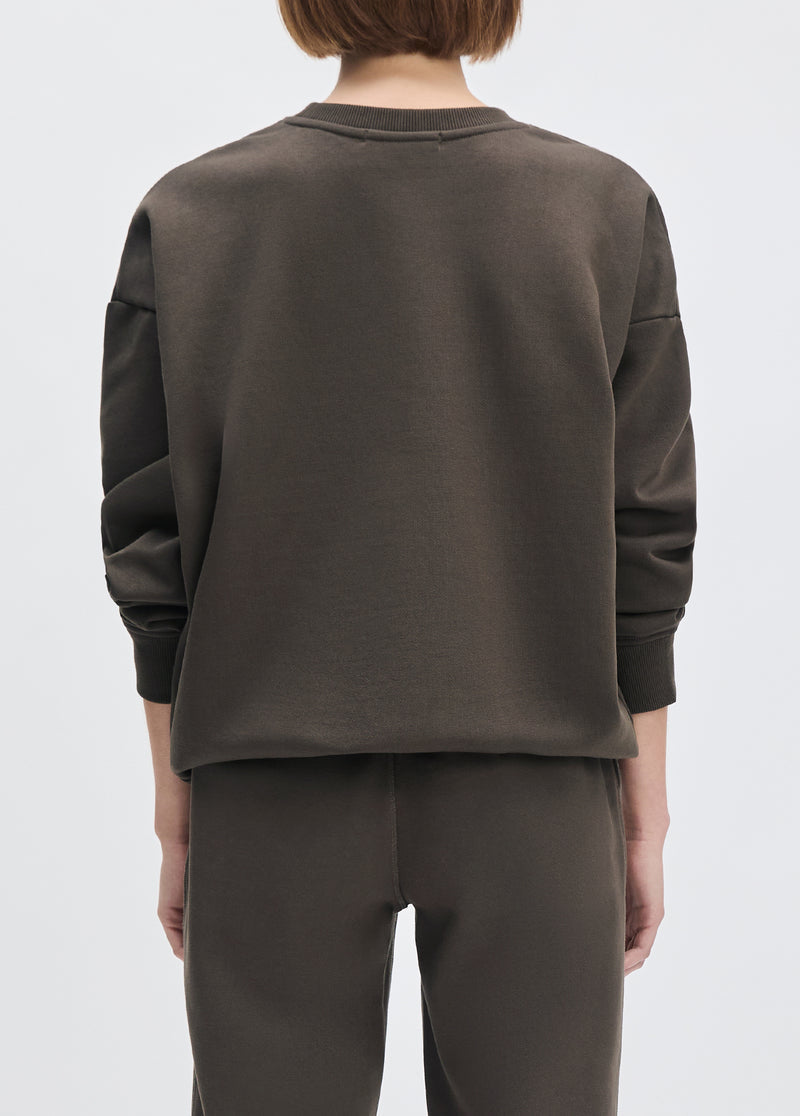 The Favorite Collegiate Sweatshirt - Coffee/Gardenia