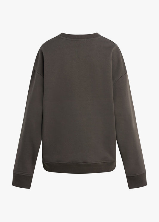 The Favorite Collegiate Sweatshirt - Coffee/Gardenia