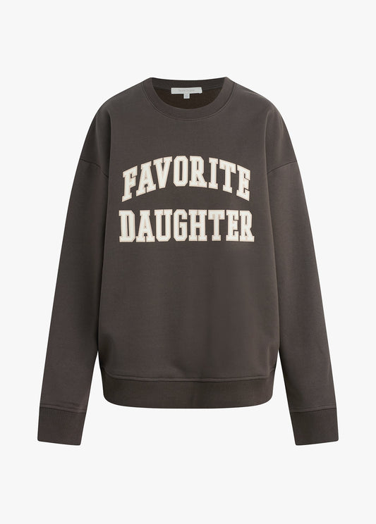 The Favorite Collegiate Sweatshirt - Coffee/Gardenia