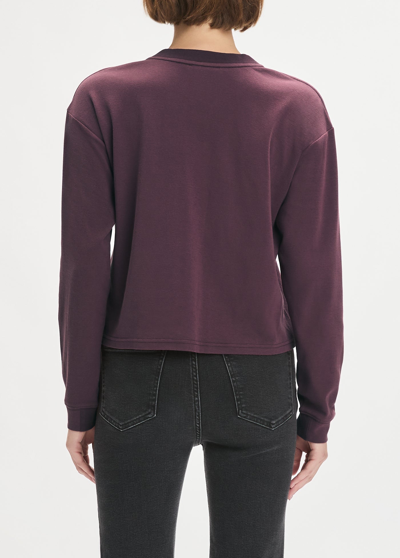 The Everyday Long Sleeve Tee - Burgundy Dahlia
