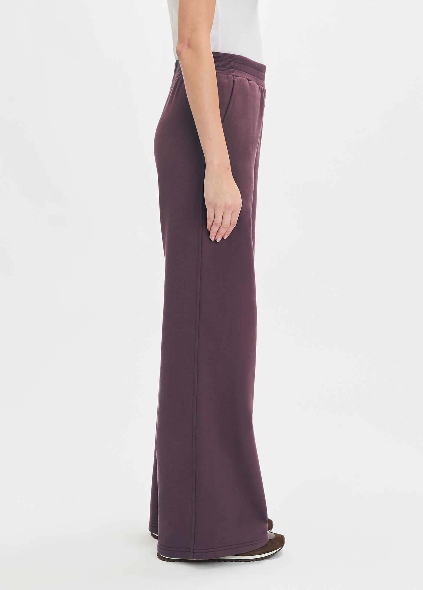 The Boxer Wide Leg - Burgundy Dahlia