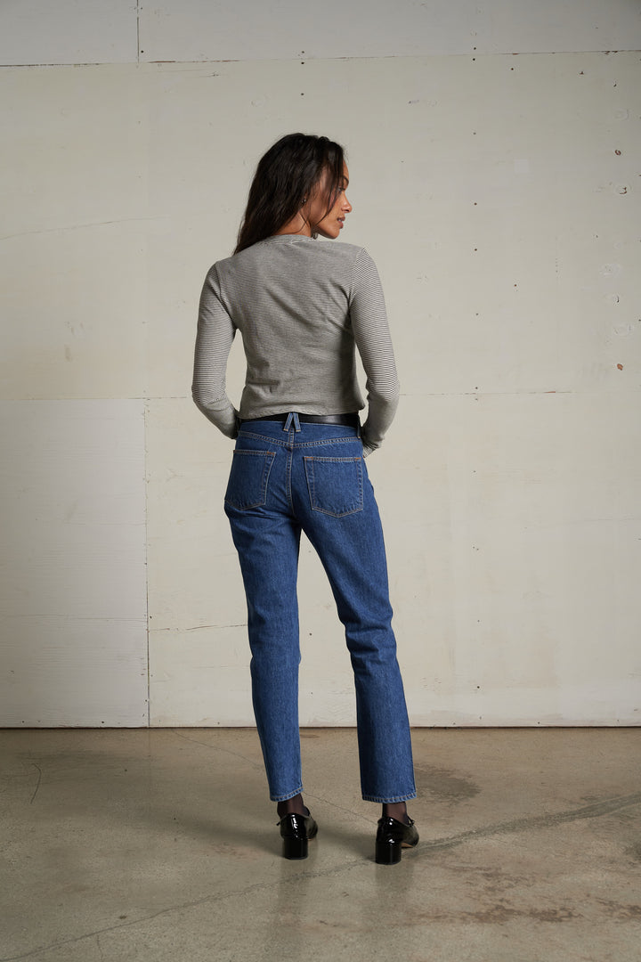 Jamie Stripe Top - Ivory/Black Stripe