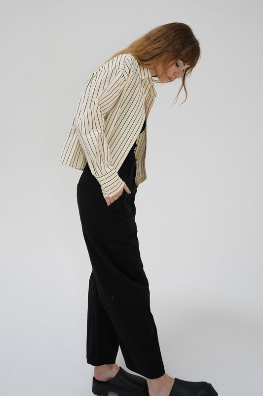 Laurent Blouse - Cream Black Stripe