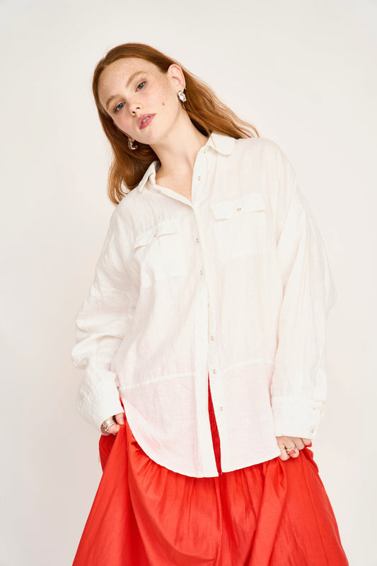 Woman wearing a white blouse