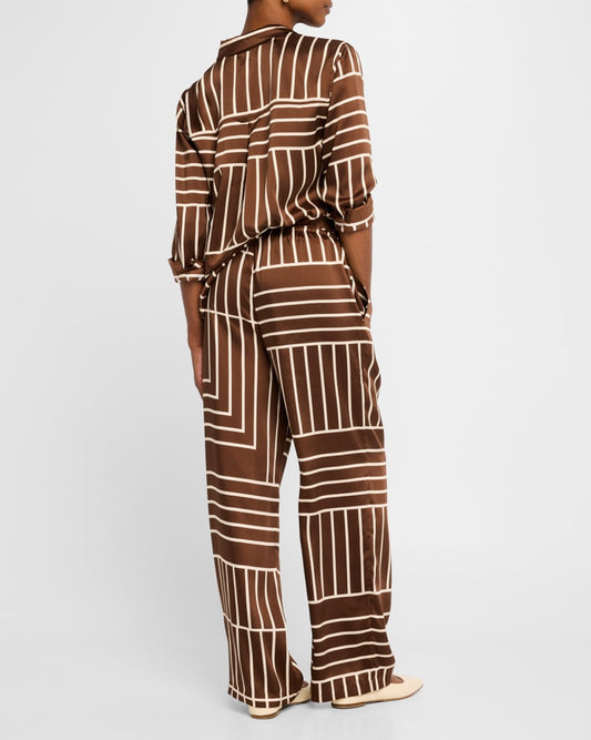 Damani Pants - Brown Line Art