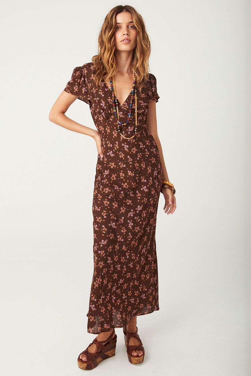 Melody Bias Maxi Dress - Antique Walnut