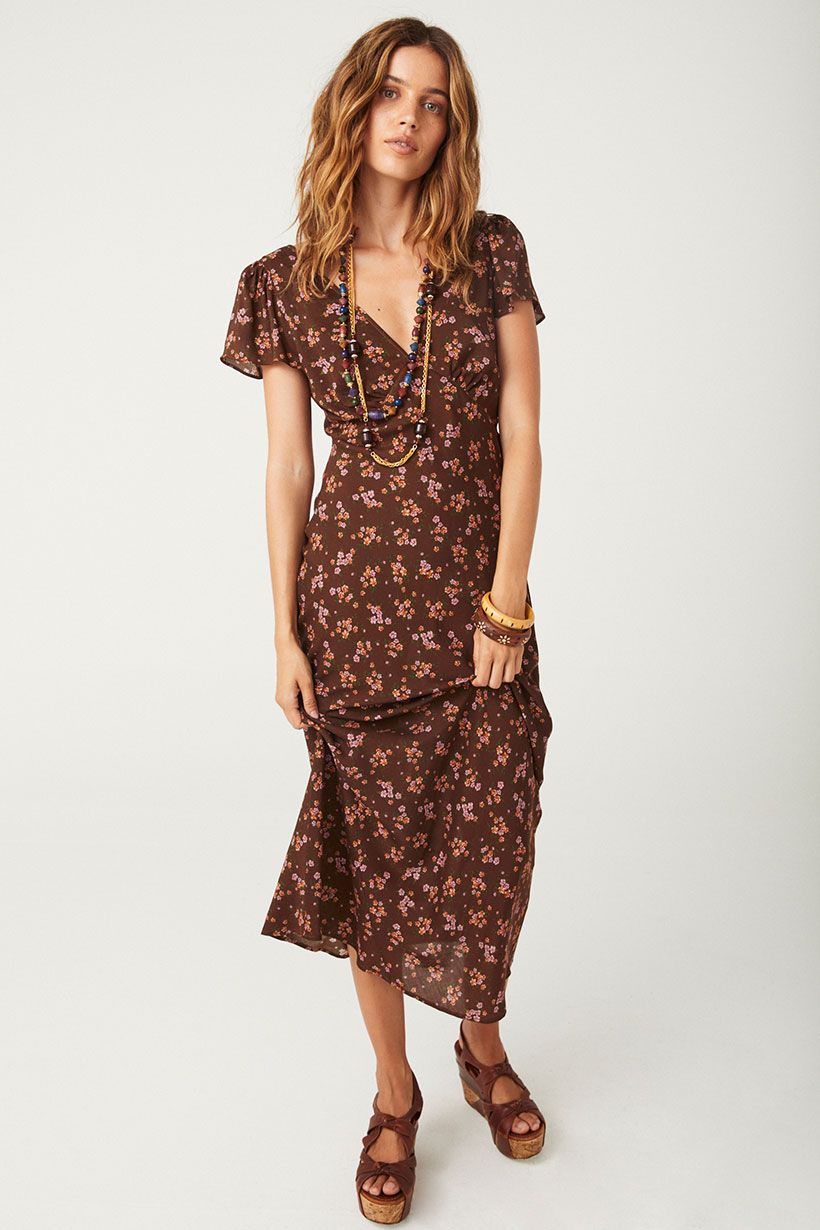 Melody Bias Maxi Dress - Antique Walnut