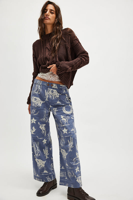 Seaside Pull-on Pants - Indigo Combo - Rodeo Time