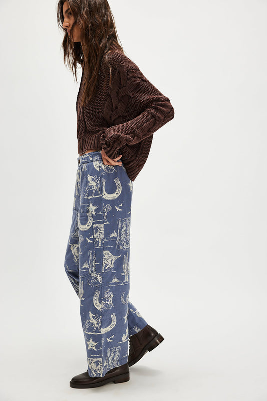 Seaside Pull-on Pants - Indigo Combo - Rodeo Time