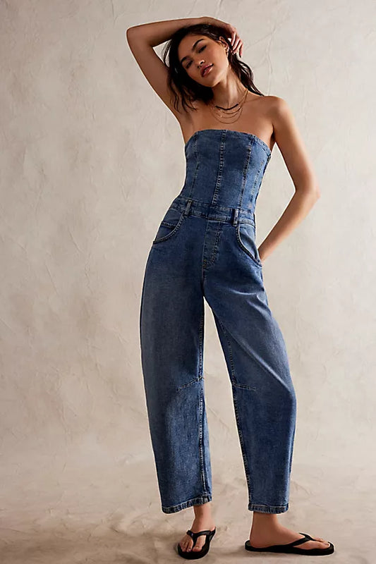 Je Suis Pret Barrel Jumpsuit - Petit Blue