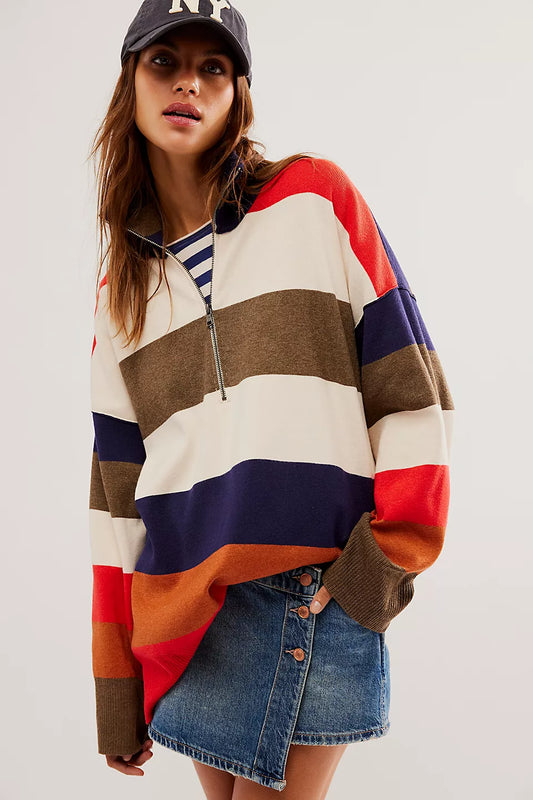 Coastal Stripe Pullover - Set Sail Combo