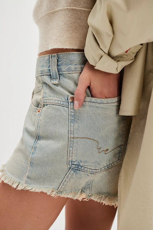 Now Or Never Denim Short - Well Worn