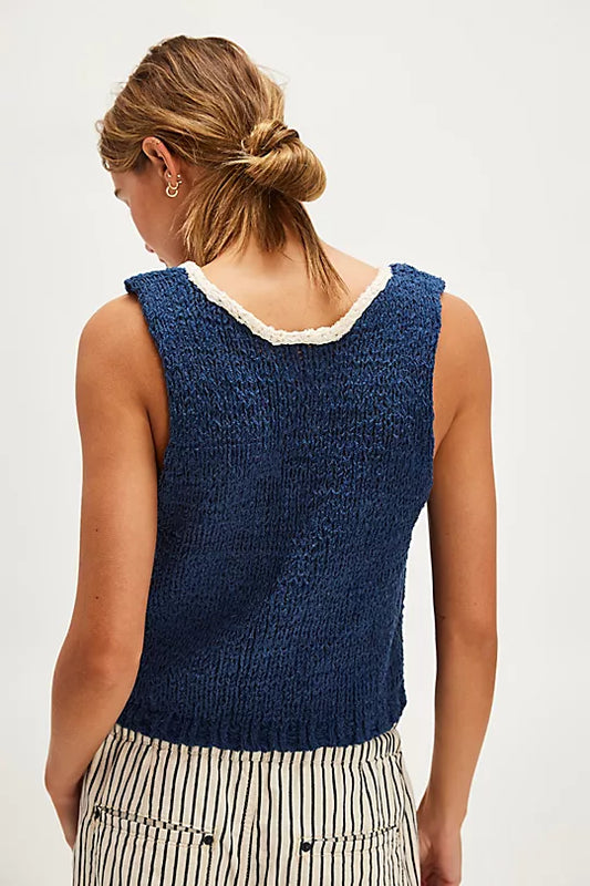 Sicily Shell Sweater - Dark Denim Combo