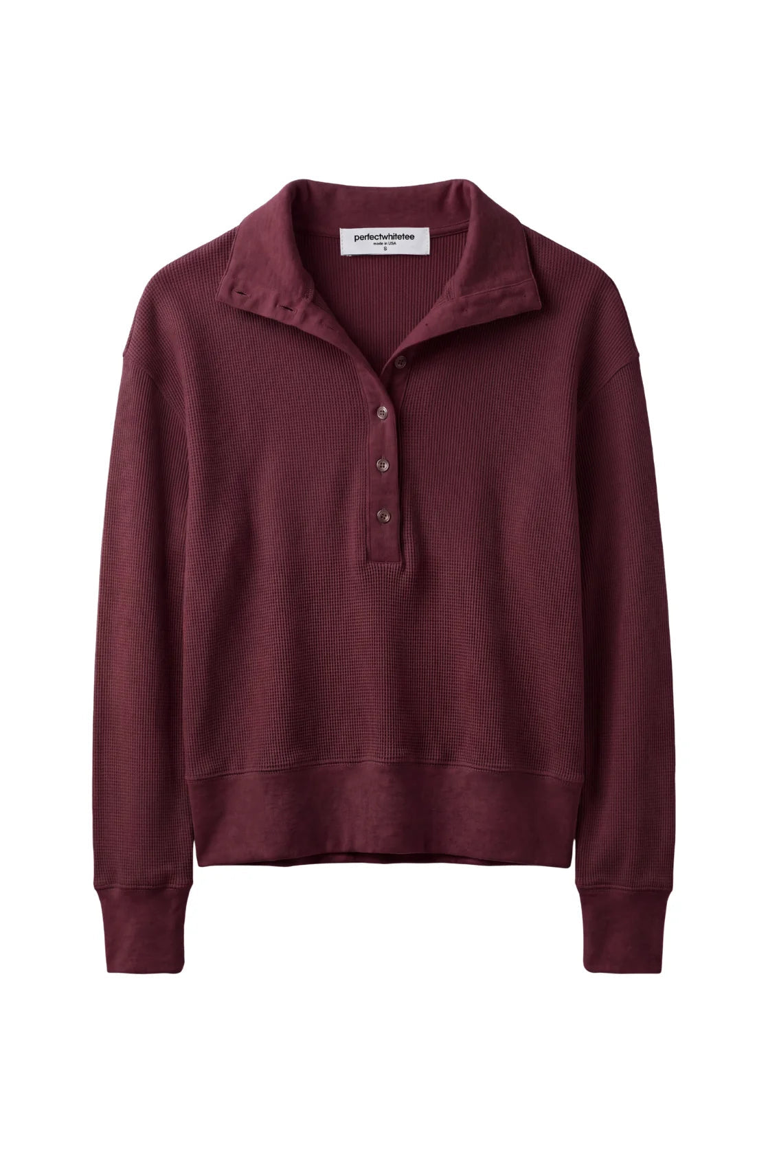 Zia Waffle Pullover - Cherry Lacquer