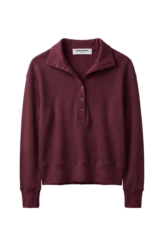 Zia Waffle Pullover - Cherry Lacquer