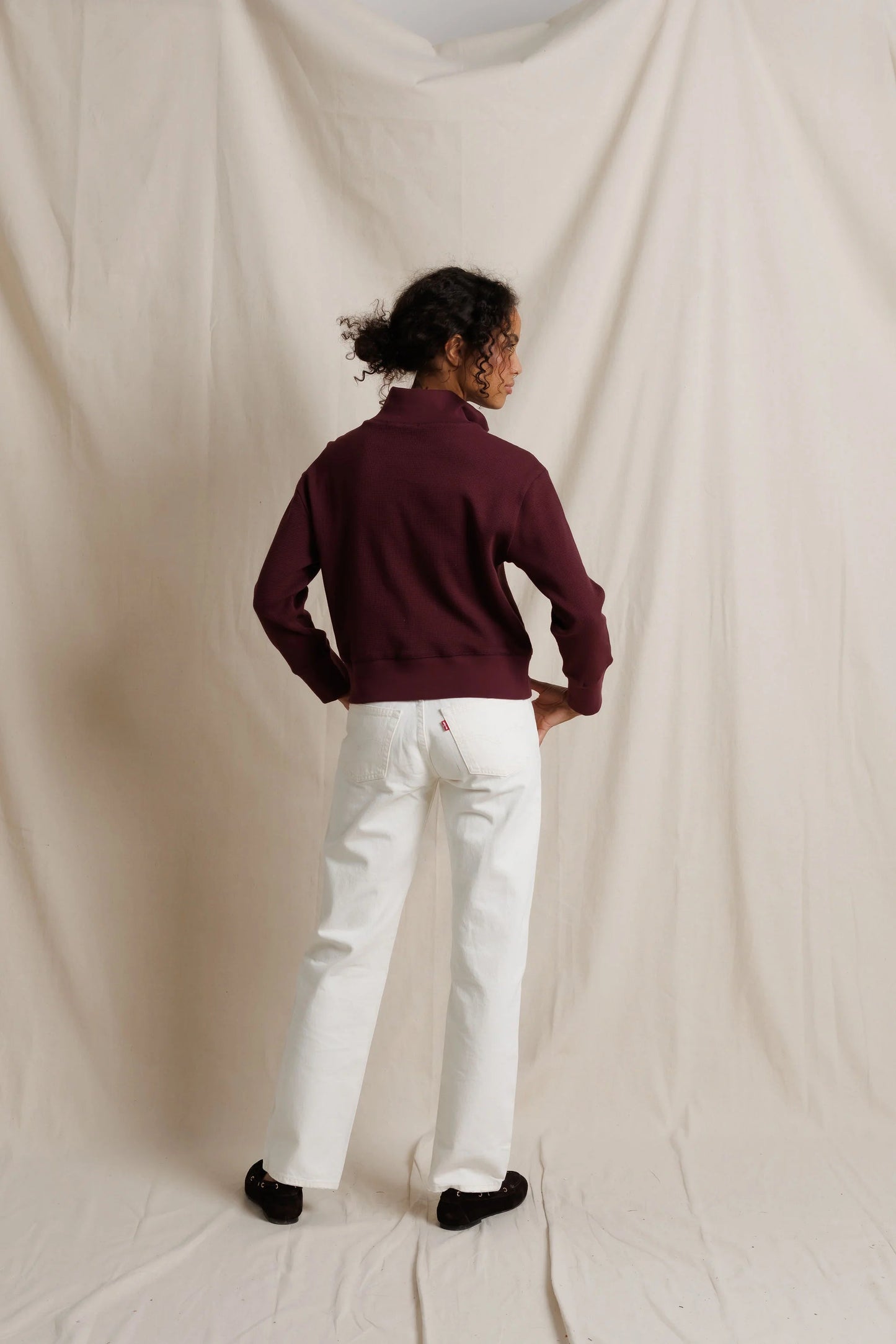 Zia Waffle Pullover - Cherry Lacquer
