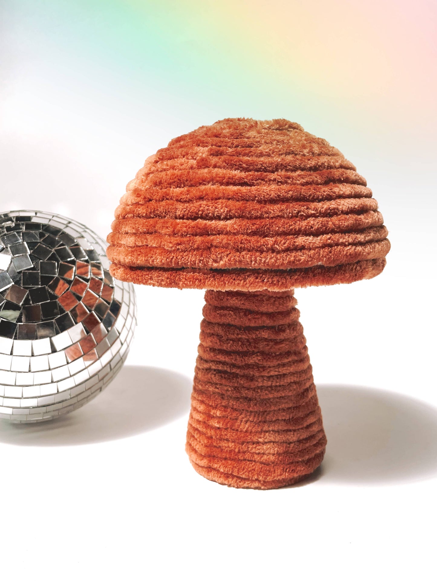 Velvet Mushroom in Medium Size - Burnt Orange
